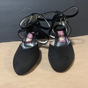 M by Marinelli Black Suede Genuine Leather Heels‎ Women's Size 9 M Strappy